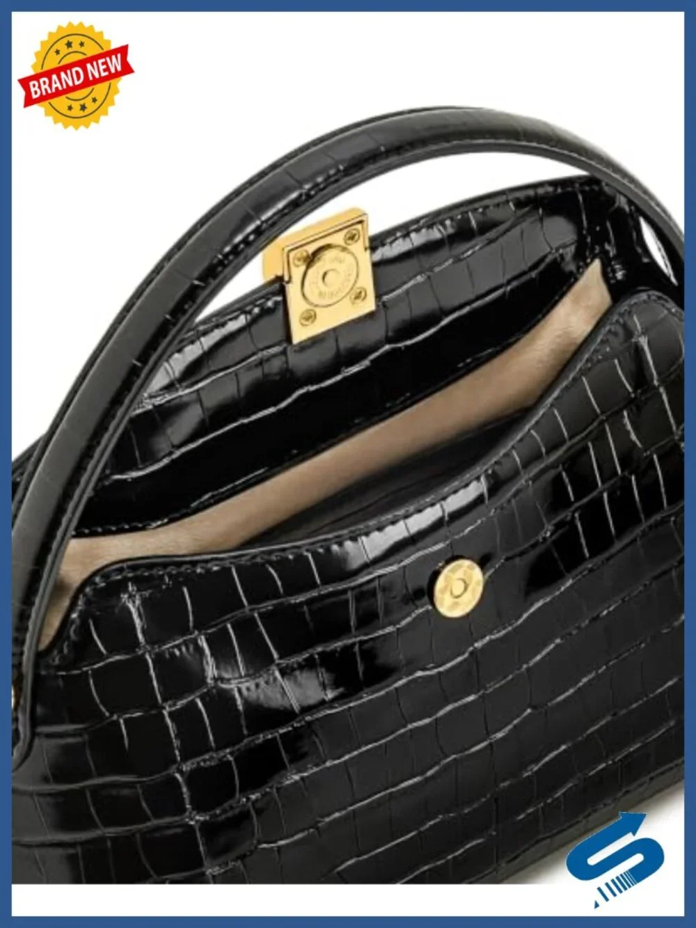 Vegan Leather Top Handle Satchel Bag Purse Crossbody Shoulder Bag